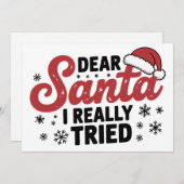 親愛なるサンタさん、私は本当に頑張りました クリスマス ファミリー クリスマス (正面/裏面)