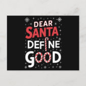 親愛なるサンタさん、良いクリスマスとホリデーシーズンのXmasを定義してください シーズンポストカード (正面)