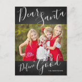 親愛なるサンタはよいおもしろいのクリスマスの写真を定義します シーズンポストカード (正面)
