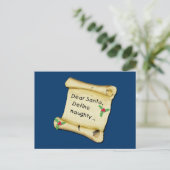 親愛なるサンタは…いけないTシャツ、ベビーの衣服を定義します シーズンポストカード (スタンド正面)