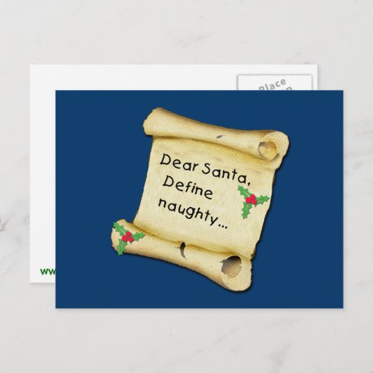 親愛なるサンタは…いけないTシャツ、ベビーの衣服を定義します シーズンポストカード (正面/裏面)