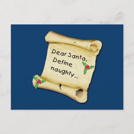 親愛なるサンタは…いけないTシャツ、ベビーの衣服を定義します シーズンポストカード (正面)