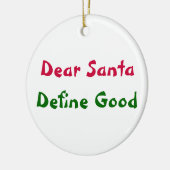 親愛なるサンタは、よい定義します セラミックオーナメント (左)
