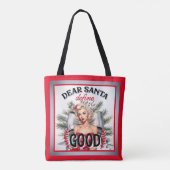 親愛なるサンタへ　かわいいレトロ・ピンナップ・ガールについて教えて トートバッグ (裏面)