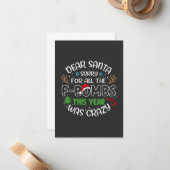 親愛なるサンタへ　今年のいたずらごめんなさい ノートカード (正面/裏面インサイチュ)