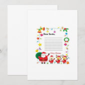 親愛なるサンタへ、子供たちのクリスマスの願いリストです 招待状 (正面/裏面)