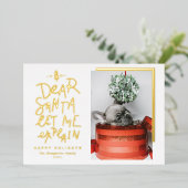 親愛なるサンタへ　～手紙の文字を説明する写真～ 箔シーズンカード (立ち正面)