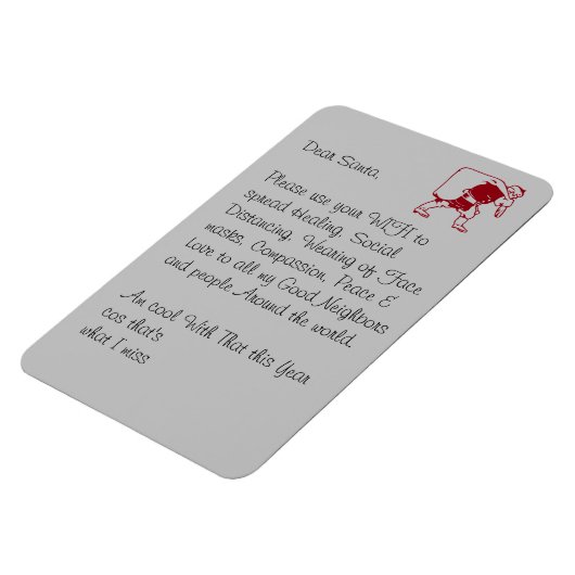 親愛なるサンタへ 癒しと社会的距離の大切さを広めて ソーシャルディスタンスのアイデア マグネット (左側)