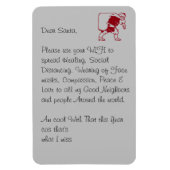 親愛なるサンタへ 癒しと社会的距離の大切さを広めて ソーシャルディスタンスのアイデア マグネット (縦)