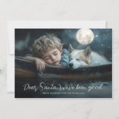 親愛なるサンタへ 私たちは良い子にしてました 家族写真です シーズンカード (正面)