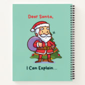親愛なるサンタへ、私には言い訳がある - 面白いクリスマス ノートブック (裏面)