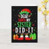 親愛なるサンタへ 私の妹がやったのよ 面白い 女の子 男の子 キッズ カード (黄色い花)