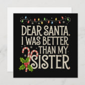 親愛なるサンタへ 私は妹よりずっと良い子だった クリスマス (正面/裏面)