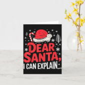 親愛なるサンタへ 笑えるクリスマス 説明付き キリスト教版 カード (黄色い花)