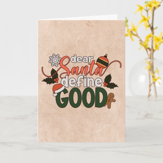 親愛なるサンタへ 良いクリスマスとは | グリーティングカード (黄色い花)