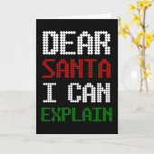 親愛なるサンタへ　説明させてください　ユーモアたっぷりの手紙 カード (黄色い花)