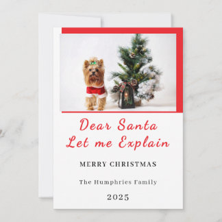 親愛なるサンタへ、説明させて - 楽しいフォトクリスマス サンキューカード