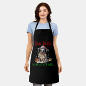 親愛なるサンタへ 説明はできます グレートデーン Tシャツ エプロン (着用した状態)
