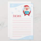親愛なるサンタクロースへのおもしろいのかわいい手紙はテンプレートを並べました 便箋 (正面/裏面)
