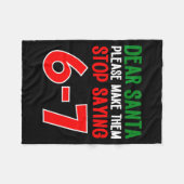 親愛なるサンタ67 面白いクリスマス 六七 6-7 ミーム M フリースブランケット (正面(横))