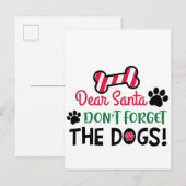 親愛なるサンタ、犬たちのクリスマスを忘れないで インビテーションポストカード (正面/裏面)