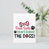 親愛なるサンタ、犬たちのクリスマスを忘れないで インビテーションポストカード (スタンド正面)