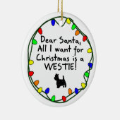 親愛なるサンタWestie セラミックオーナメント (右)