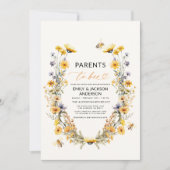 親愛なる人々へ ビワイルドフラワー カップル ベイビー シャワー 招待状 (正面)