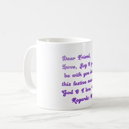 親愛なる友へ 季節のご挨拶 コーヒーマグカップ (正面左)