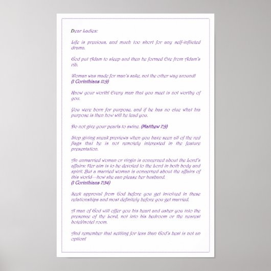 親愛なる女性たち - ポスター (正面)