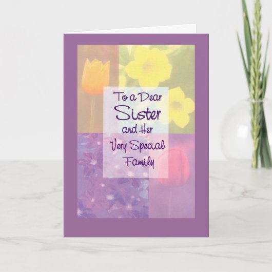 親愛なる姉妹および彼女の非常に特別な家族に シーズンカード (正面)