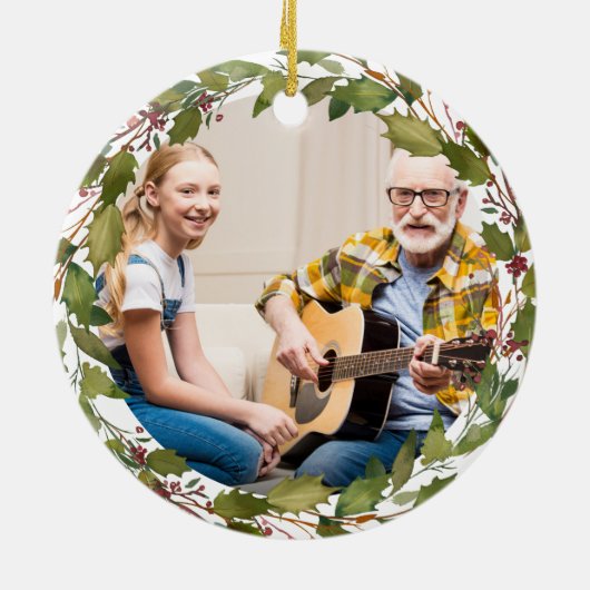 親愛なる思い出の中で父おじいちゃん記念クリスマス セラミックオーナメント (裏面)