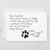 親愛なる犬のパパのお母さんのカスタマイズ可能なペットネームカード サンキューカード (正面)