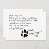 親愛なる犬のパパのお母さんのカスタマイズ可能なペットネームカード サンキューカード (正面/裏面)
