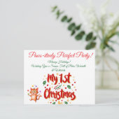 親愛なる目的1stクリスマスかわいい猫&ベビー シーズンポストカード (スタンド正面)