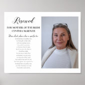 親愛なる花嫁の母の写真記念結婚式 ポスター (正面)