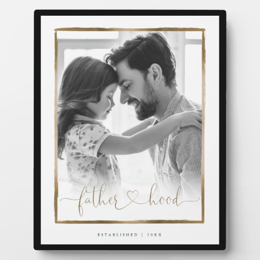 親愛なるEST。黒エレガントと金ゴールドのフレーム写真 フォトプラーク (正面)