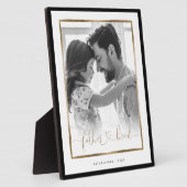 親愛なるEST。黒エレガントと金ゴールドのフレーム写真 フォトプラーク (側面)