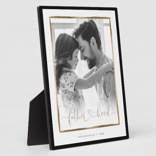 親愛なるEST。黒エレガントと金ゴールドのフレーム写真 フォトプラーク (側面)