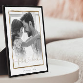 親愛なるEST。黒エレガントと金ゴールドのフレーム写真 フォトプラーク