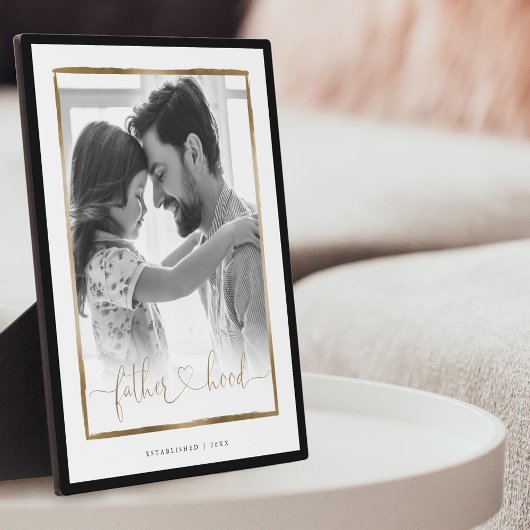 親愛なるEST。黒エレガントと金ゴールドのフレーム写真 フォトプラーク