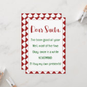 親愛なサンタさん、私自身でプレゼントを買います 面白いクリスマス カード (正面/裏面インサイチュ)