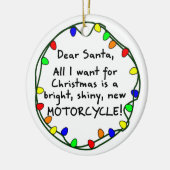 親愛なサンタのオートバイのクリスマスのオーナメント セラミックオーナメント (左)