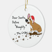 親愛なサンタのペンブロークのウェルシュコーギーのクリスマス セラミックオーナメント (左)