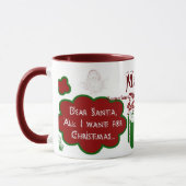 親愛なサンタの信号器のマグ-名前かメッセージを個人化して下さい マグカップ (左)