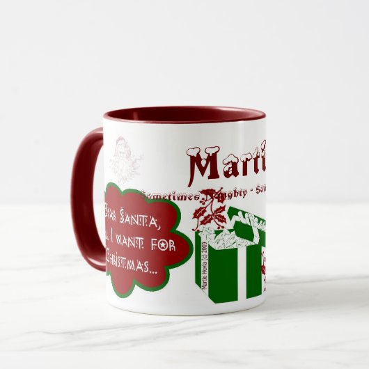 親愛なサンタの信号器のマグ-名前かメッセージを個人化して下さい マグカップ (正面左)