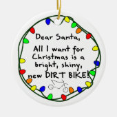 親愛なサンタの土のバイクのクリスマスのオーナメント セラミックオーナメント (正面)