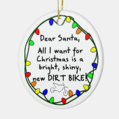親愛なサンタの土のバイクのクリスマスのオーナメント セラミックオーナメント (左)
