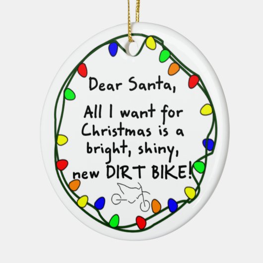 親愛なサンタの土のバイクのクリスマスのオーナメント セラミックオーナメント (左)