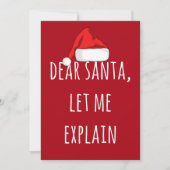 親愛なサンタへ　説明させてね　面白いクリスマス カード (正面)